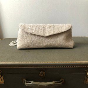 Off-white Beaded Formal Clutch Handbag